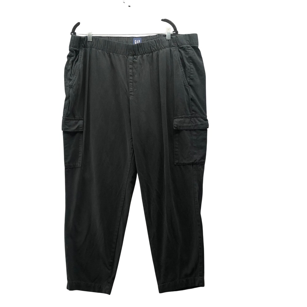 Gap Cargo Pants Mens XXL Black Elastic Waist Cotton Lyocell Utility Streetwear